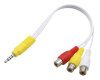 AV cable, 3.5mm jack to 3 x RCA, 220mm